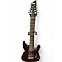 Used Schecter Guitar Research Damien Elite 8 String Black Solid Body Electric Guitar Black