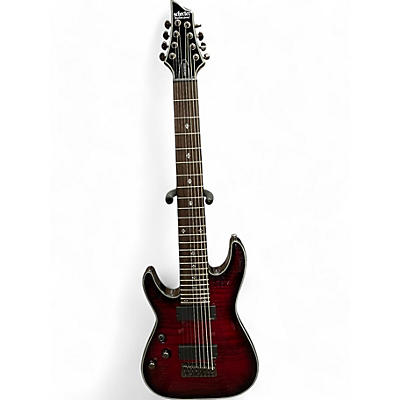 Schecter Guitar Research Used Schecter Guitar Research Damien Elite 8 String Left Handed Crimson Electric Guitar