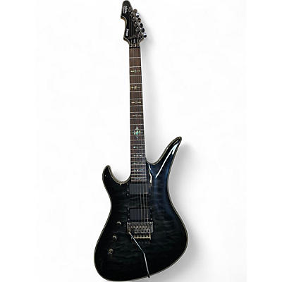 Used Schecter Guitar Research Damien Elite Avenger Floyd Rose Left Handed Black Electric Guitar