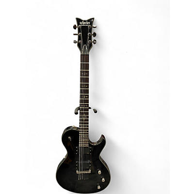 Used Schecter Guitar Research Damien Elite Solo Black Solid Body Electric Guitar