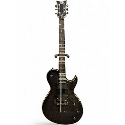 Used Schecter Guitar Research Damien Elite Solo Black Solid Body Electric Guitar