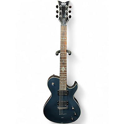 Used Schecter Guitar Research Damien Elite Solo Metallic Blue Solid Body Electric Guitar