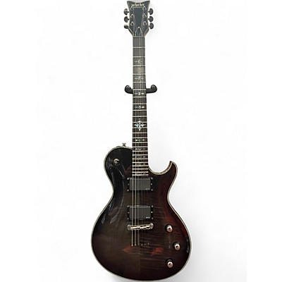 Used Schecter Guitar Research Damien Elite Solo Trans Black Solid Body Electric Guitar