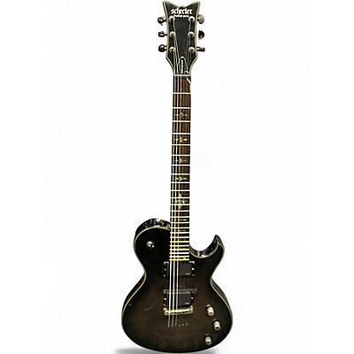 Used Schecter Guitar Research Damien Elite Solo Trans Black Solid Body Electric Guitar