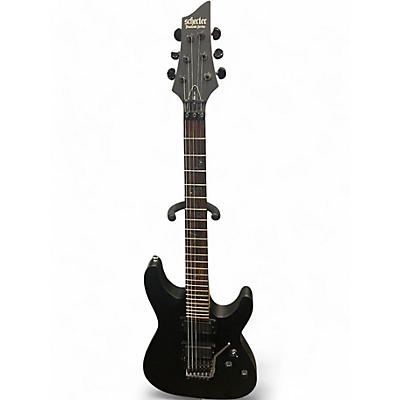 Used Schecter Guitar Research Damien Platinum 6 FR Satin Black Solid Body Electric Guitar
