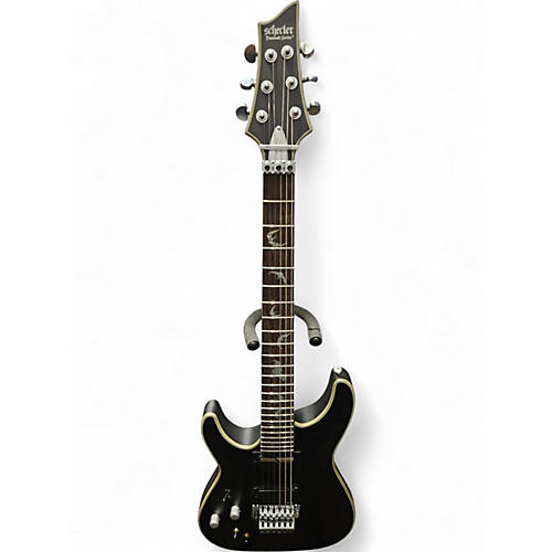 Used Schecter Guitar Research Damien Platinum 6 Floyd Rose Left Handed Sustainiac Satin Black Solid Body Electric Guitar Satin Black