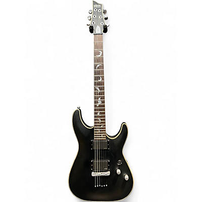 Used Schecter Guitar Research Damien Platinum 6 Satin Black Solid Body Electric Guitar