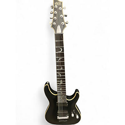 Used Schecter Guitar Research Damien Platinum 7 Black Solid Body Electric Guitar