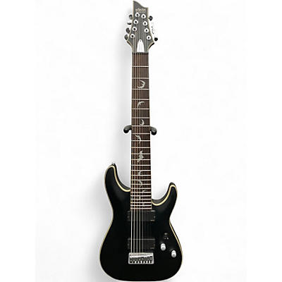 Used Schecter Guitar Research Damien Platinum 8 Black Solid Body Electric Guitar