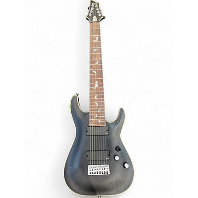 Used Schecter Guitar Research Damien Platinum 8 Satin Black Solid Body Electric Guitar