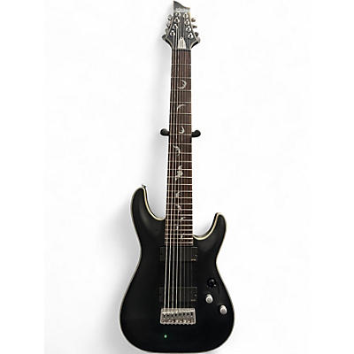 Used Schecter Guitar Research Damien Platinum 8 String Satin Black Solid Body Electric Guitar