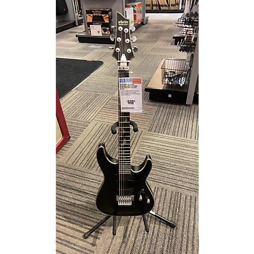 Schecter Guitar Research Used Schecter Guitar Research Damien Platinum Black Solid Body Electric Guitar Black