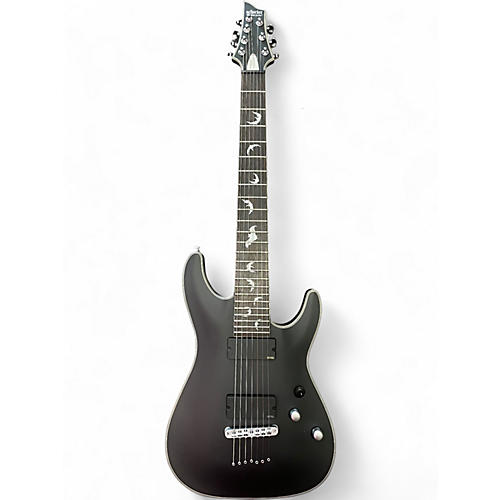 Used Schecter Guitar Research Damien Platinum Black Solid Body Electric Guitar Black