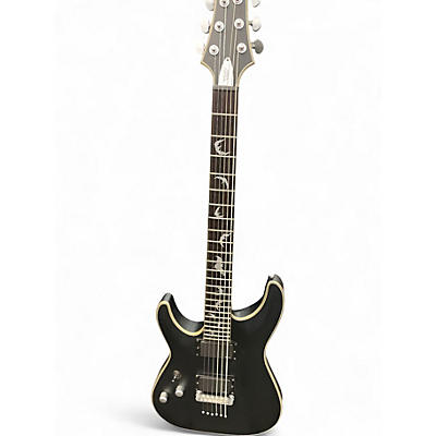 Used Schecter Guitar Research Damien Platinum Black Solid Body Electric Guitar