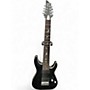 Used Schecter Guitar Research Damien Platinum Black and Silver Solid Body Electric Guitar Black and Silver