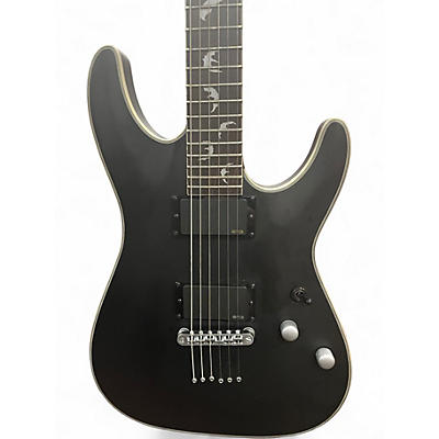 Used Schecter Guitar Research Damien Platinum Flat Black Solid Body Electric Guitar