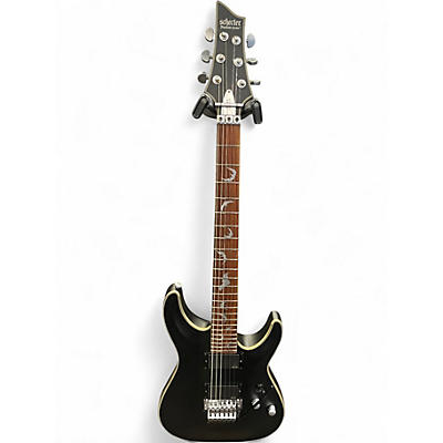 Used Schecter Guitar Research Damien Platinum Flat Black Solid Body Electric Guitar