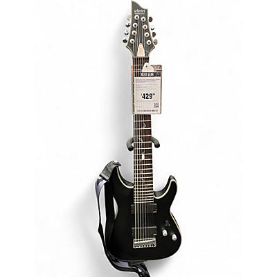 Used Schecter Guitar Research Damien Platinum Satin Black Solid Body Electric Guitar