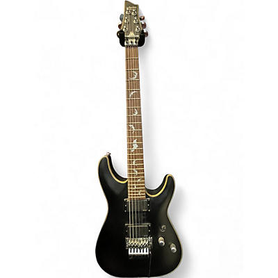 Used Schecter Guitar Research Damien Platinum Satin Black Solid Body Electric Guitar