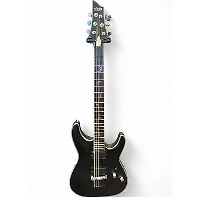 Used Schecter Guitar Research Damien Platinum Satin Black Solid Body Electric Guitar