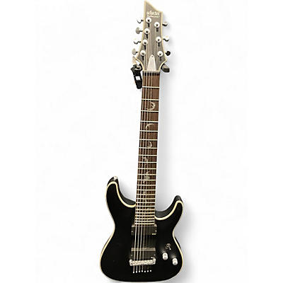 Used Schecter Guitar Research Damien Platinum Satin Black Solid Body Electric Guitar