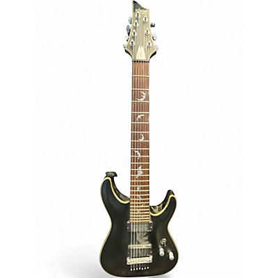 Used Schecter Guitar Research Damien Platinum Satin Black Solid Body Electric Guitar