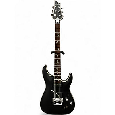 Used Schecter Guitar Research Damien Platinum With Floyd Rose and Sustainiac Satin Black Solid Body Electric Guitar