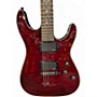Used Schecter Guitar Research Damien Special Trans Red Solid Body Electric Guitar Trans Red
