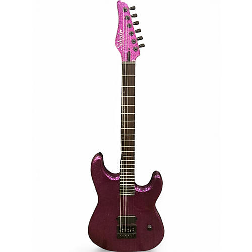 Used Schecter Guitar Research Danskimo-6  Purple Sparkle Solid Body Electric Guitar Purple Sparkle