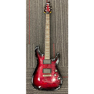 Schecter Guitar Research Used Schecter Guitar Research Demon 6 Crimson Burst Solid Body Electric Guitar