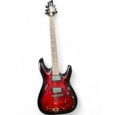 Used Schecter Guitar Research Demon 6 Crimson Burst Solid Body Electric Guitar
