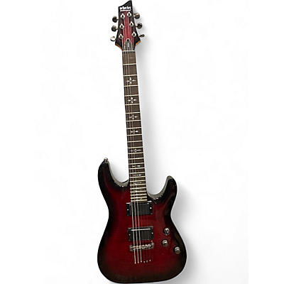 Used Schecter Guitar Research Demon 6 Crimson Red Burst Solid Body Electric Guitar