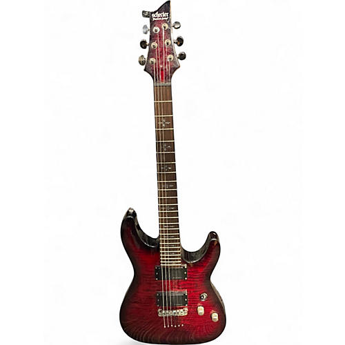 Used Schecter Guitar Research Demon 6 Crimson Red Burst Solid Body Electric Guitar Crimson Red Burst
