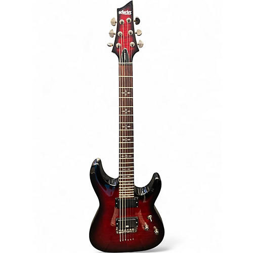 Used Schecter Guitar Research Demon 6 Crimson Red Burst Solid Body Electric Guitar Crimson Red Burst