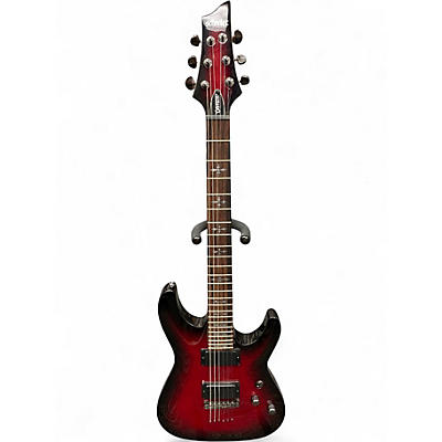 Used Schecter Guitar Research Demon 6 Crimson Red Burst Solid Body Electric Guitar