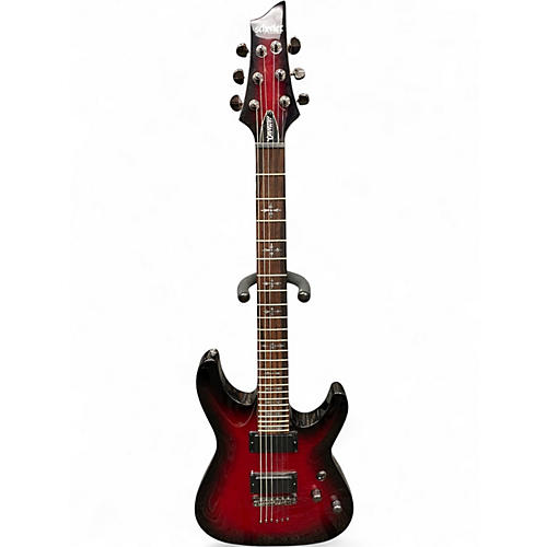 Used Schecter Guitar Research Demon 6 Crimson Red Burst Solid Body Electric Guitar Crimson Red Burst