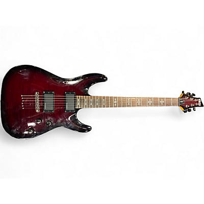 Used Schecter Guitar Research Demon 6 Crimson Red Burst Solid Body Electric Guitar