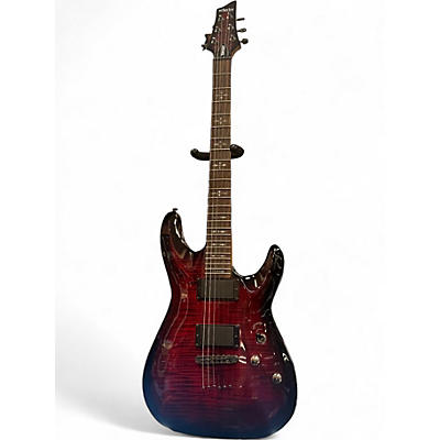 Used Schecter Guitar Research Demon 6 Crimson Red Burst Solid Body Electric Guitar