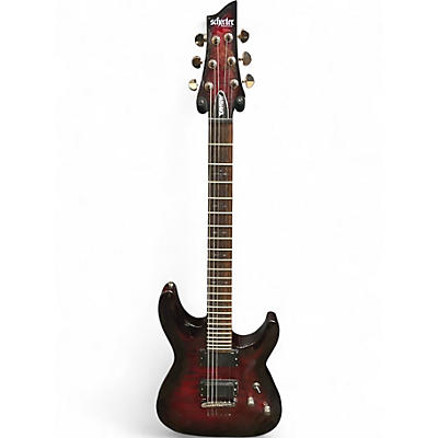 Used Schecter Guitar Research Demon 6 Crimson Red Burst Solid Body Electric Guitar