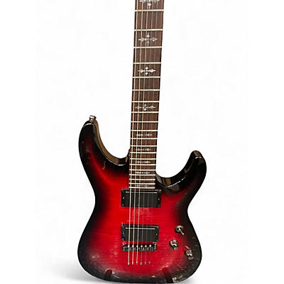 Used Schecter Guitar Research Demon 6 Crimson Red Burst Solid Body Electric Guitar