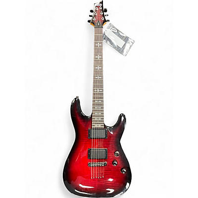 Used Schecter Guitar Research Demon 6 Crimson Red Burst Solid Body Electric Guitar