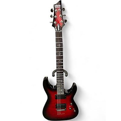 Used Schecter Guitar Research Demon 6 Crimson Red Trans Solid Body Electric Guitar