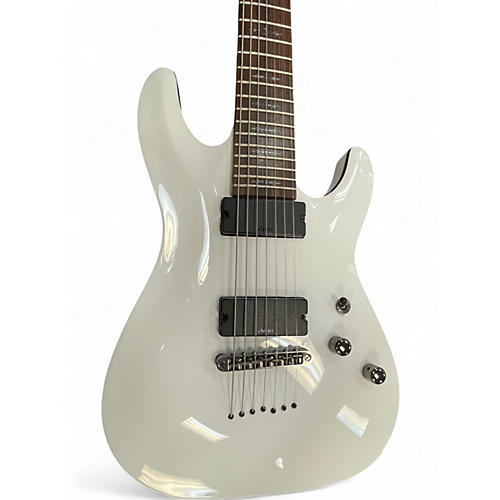 Used Schecter Guitar Research Demon 7 String Alpine White Solid Body Electric Guitar Alpine White