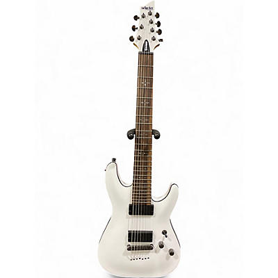 Used Schecter Guitar Research Demon 7 String Alpine White Solid Body Electric Guitar
