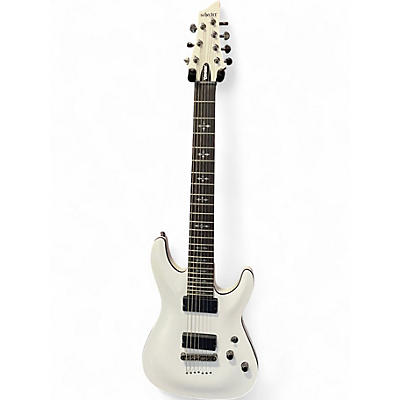 Used Schecter Guitar Research Demon 7 String Alpine White Solid Body Electric Guitar