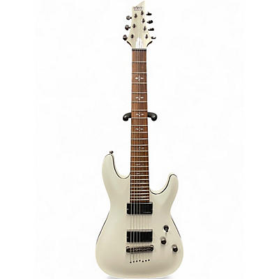 Used Schecter Guitar Research Demon 7 String Alpine White Solid Body Electric Guitar