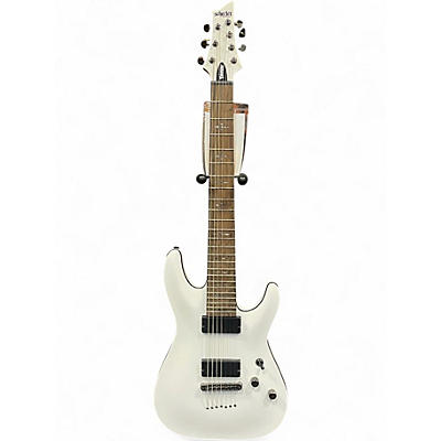 Used Schecter Guitar Research Demon 7 String Alpine White Solid Body Electric Guitar