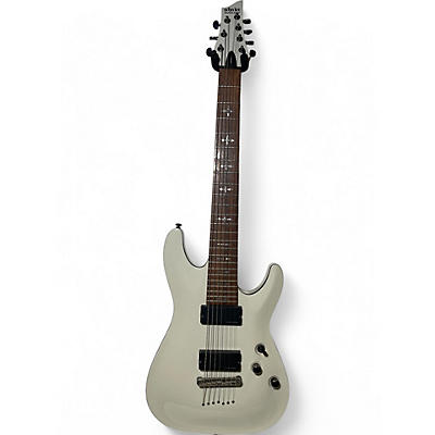 Used Schecter Guitar Research Demon 7 String Antique White Solid Body Electric Guitar