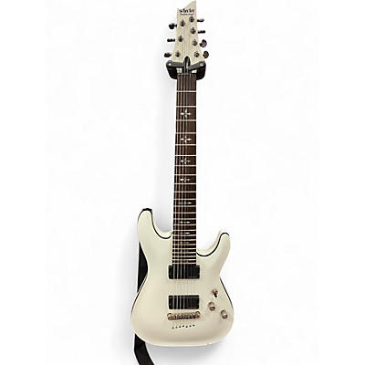 Used Schecter Guitar Research Demon 7 String Antique White Solid Body Electric Guitar