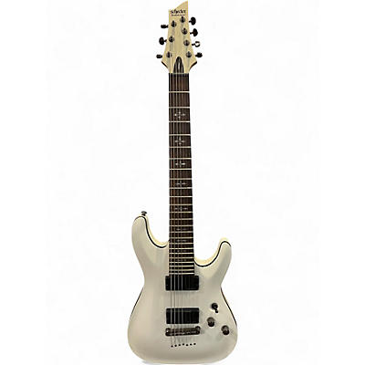 Used Schecter Guitar Research Demon 7 String Arctic White Solid Body Electric Guitar